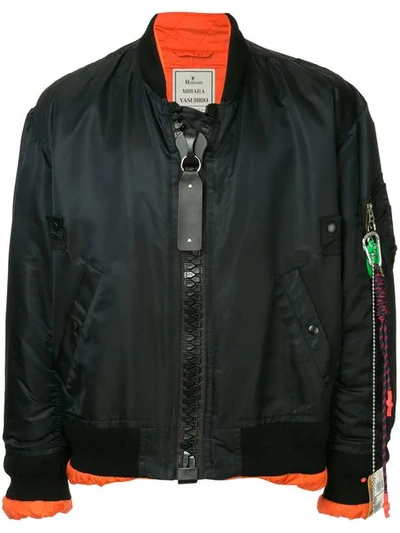 Shop Miharayasuhiro Maison Mihara Yasuhiro Big Zip Jacket - Black