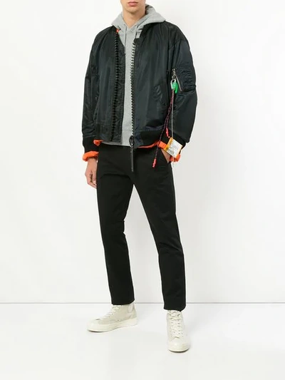 Shop Miharayasuhiro Maison Mihara Yasuhiro Big Zip Jacket - Black