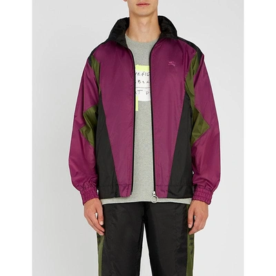 Shop Burberry Hepwood Colourblocked Shell Jacket In Regency Purple