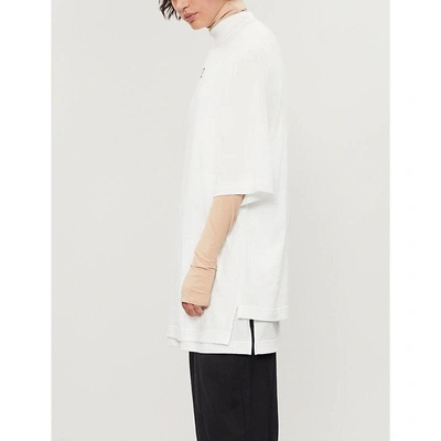 Shop Y-3 Signature Cotton-jersey T-shirt In White