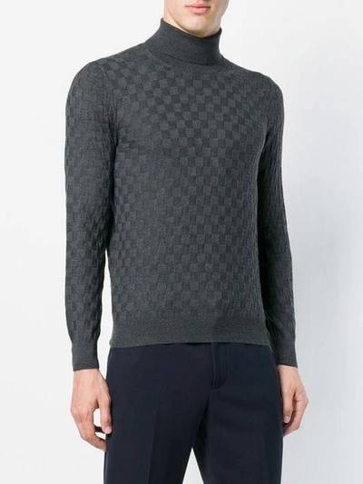 checkerboard knit sweater