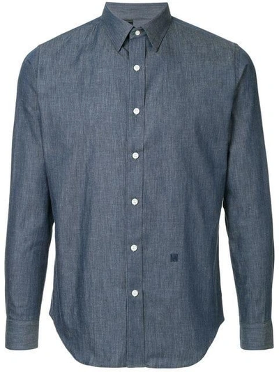 Shop N.hoolywood N. Hoolywood Long-sleeve Fitted Shirt - Blue
