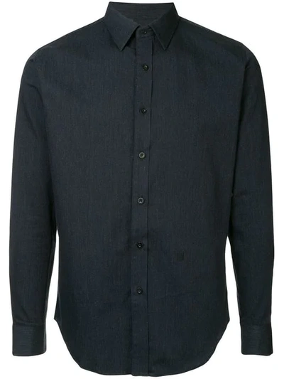 Shop N.hoolywood N. Hoolywood Long-sleeve Fitted Shirt - Black