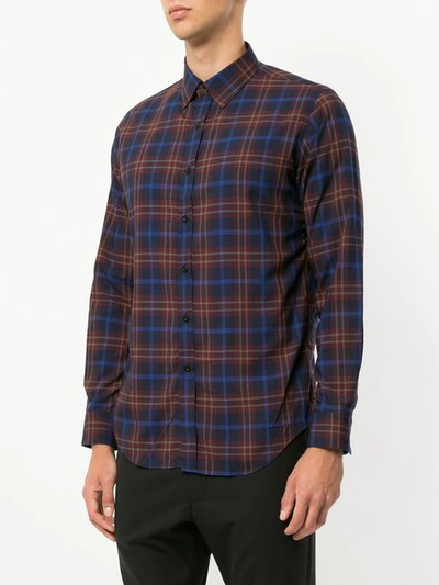 Shop N.hoolywood N. Hoolywood Plaid Long-sleeve Shirt - Pink & Purple