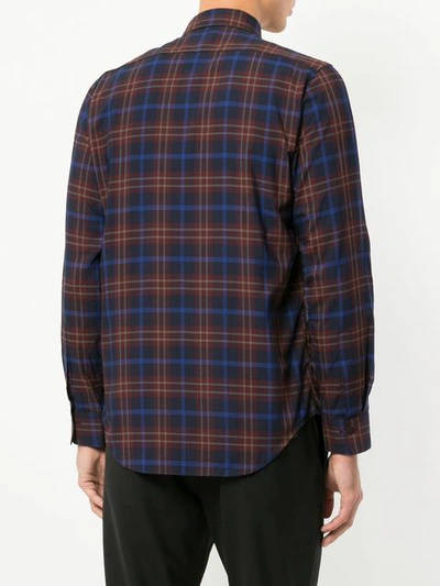 Shop N.hoolywood N. Hoolywood Plaid Long-sleeve Shirt - Pink & Purple