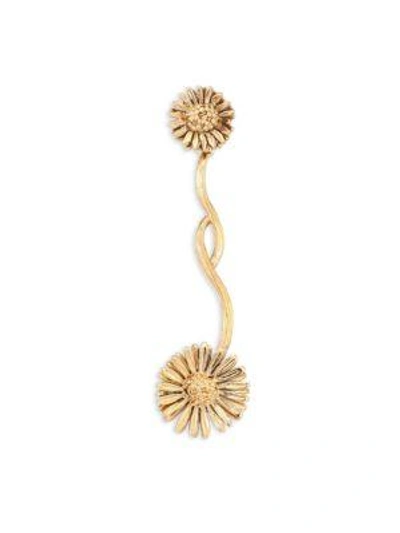 Shop Aurelie Bidermann Athina Floral Single Drop Earring In Gold