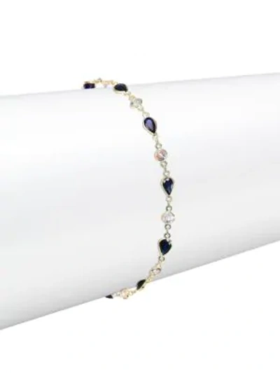 Shop Meira T Two-tone Sapphire & 14k Yellow Gold Bracelet In Gold Sapphire