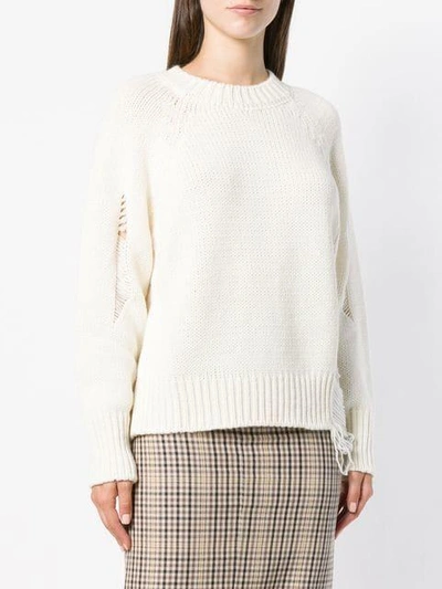 Shop Federica Tosi Distressed Oversized Sweater - White