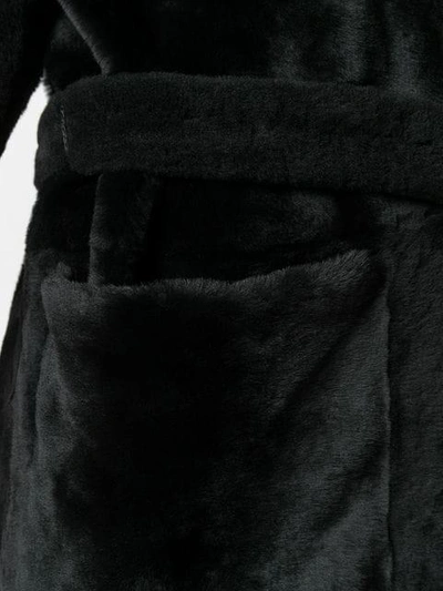Shop Inès & Maréchal Fur Robe Coat - Black