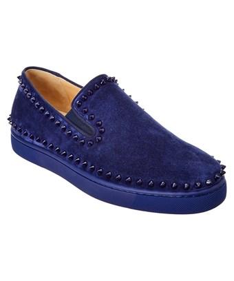 Christian Louboutin Spike Suede Sneaker In Blue | ModeSens