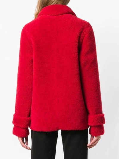 Shop Inès & Maréchal Double Breasted Coat In Red