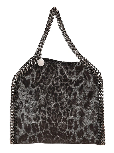 Shop Stella Mccartney Leopard Falabella Tote In Grey-black