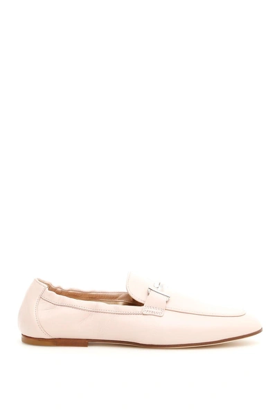 Shop Tod's Double T Loafers In Glove (pink)