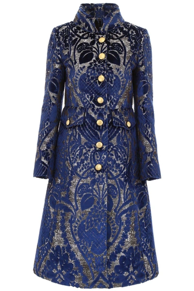 Shop Dolce & Gabbana Velvet Jacquard Coat