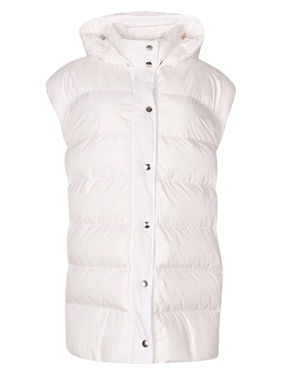 Shop Msgm Button Padded Gilet In White