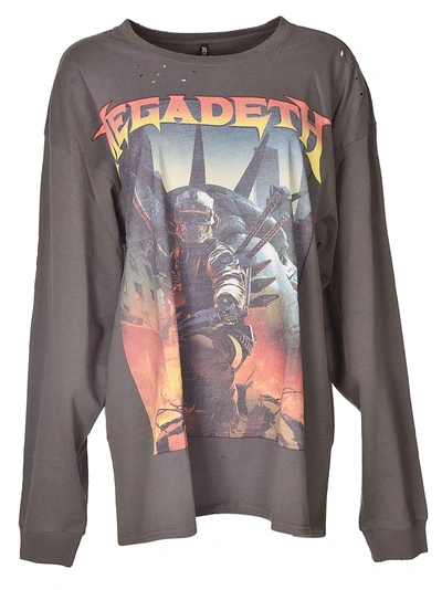 Shop R13 Megadeth Oversized Sweatshirt In Gray