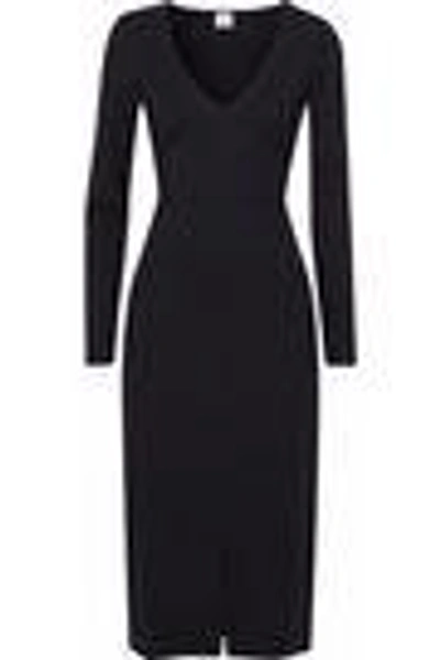 Shop Iris & Ink Woman Laney Stretch-knit Dress Black