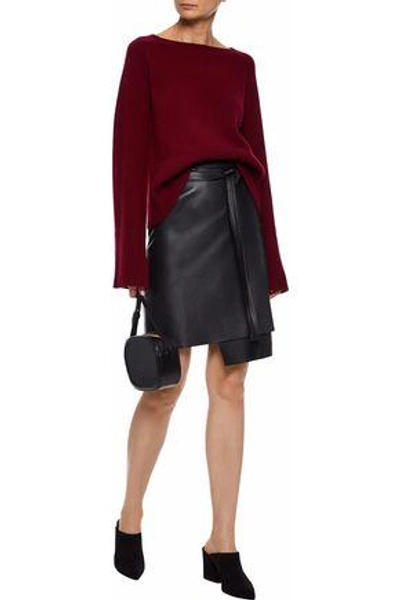 Shop Iris & Ink Woman Leah Cashmere Sweater Burgundy
