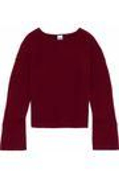 Shop Iris & Ink Woman Leah Cashmere Sweater Burgundy