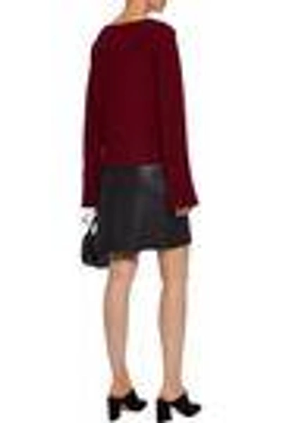 Shop Iris & Ink Woman Leah Cashmere Sweater Burgundy