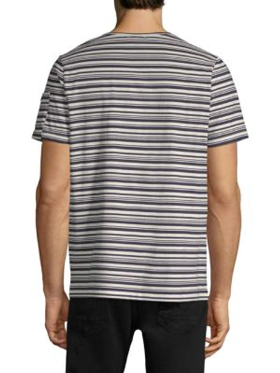 Shop Apc Striped Cotton T-shirt In Marine