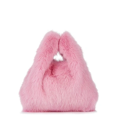 Shop Simonetta Ravizza Furrissima Mini Pink Mink Fur Tote