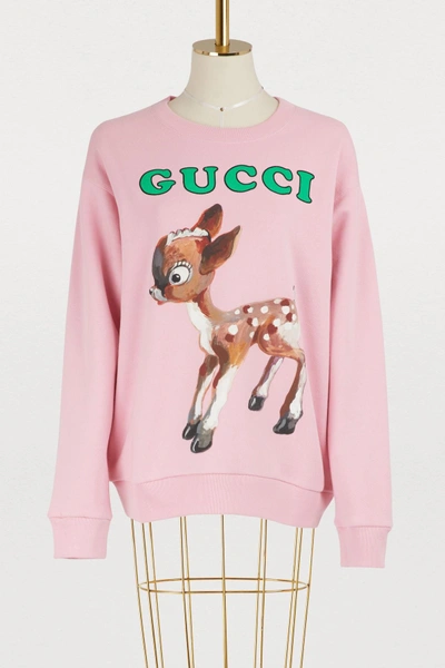 Shop Gucci Bambi Sweatshirt In Pink