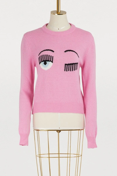 Shop Chiara Ferragni Flirting Knit Sweater In Pink