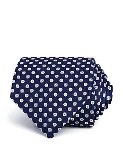 Shop Turnbull & Asser Neat Daisy Silk Classic Tie In Navy