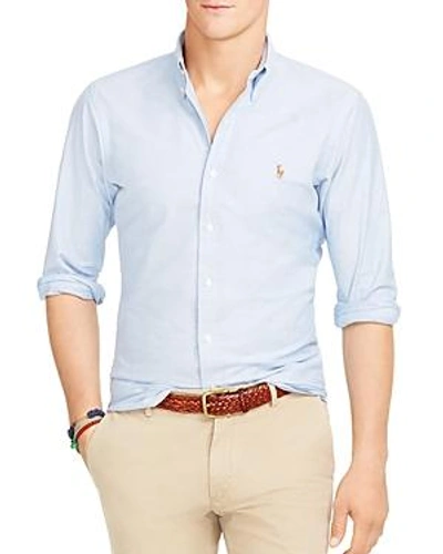 Shop Polo Ralph Lauren Slim-fit Stretch-oxford Shirt In Blue
