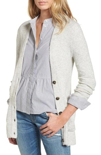 Shop Madewell Cozy Boyfriend Cardigan In Heather Fog