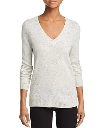 Shop Aqua Cashmere V-neck Cashmere Sweater - 100% Exclusive In Ash Nep