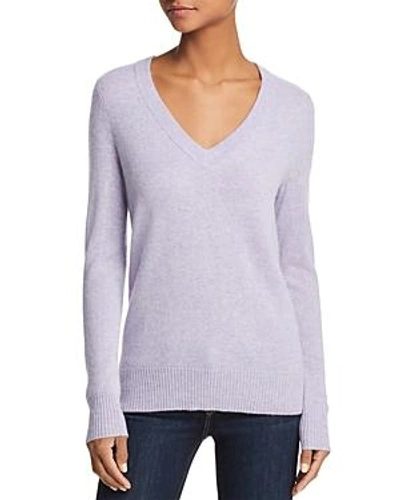 Shop Aqua Cashmere V-neck Cashmere Sweater - 100% Exclusive In Heather Iris