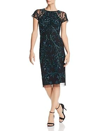 Shop Aidan Mattox Embellished Cocktail Dress In Pacific