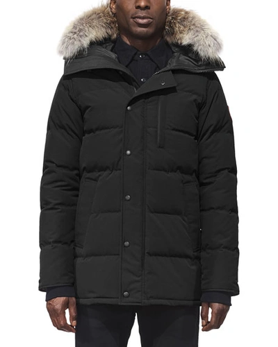 Shop Canada Goose Carson Down Parka With Fur-trim Hood In Black