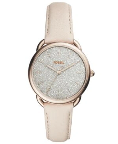 Shop Fossil Women's Tailor Winter White Leather Strap Watch 35mm In Rose
