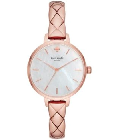 Shop Kate Spade New York Women's Metro Pink Stainless Steel Bracelet Watch 34mm In Rosegold