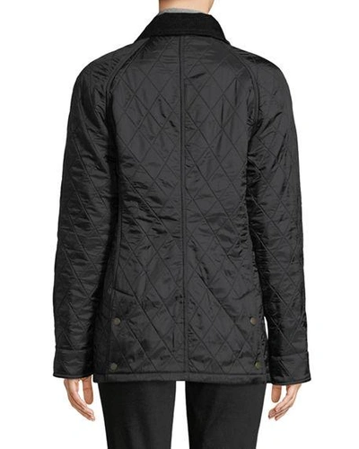 Shop Barbour Beadnell Jacket In Diamond Polarquilt In Black