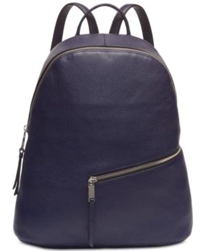 Shop Calvin Klein Dali Pebble Leather Backpack In Black Plum/silver