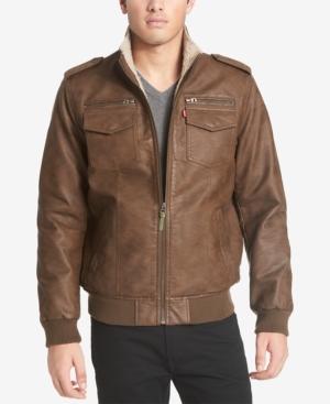 levi mens leather bomber jackets