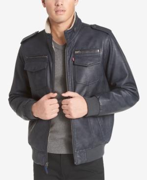 levi's leather bomber jacket mens