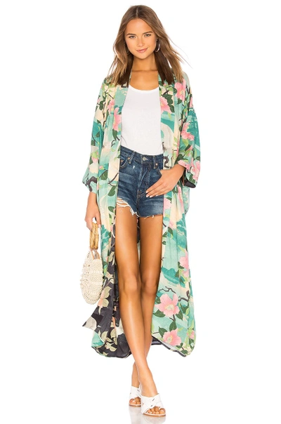 Shop Spell & The Gypsy Collective Nightingale Reversible Maxi Kimono In Blue