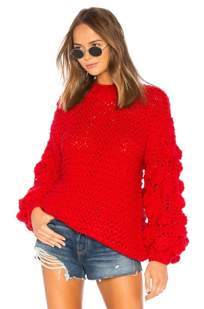 Shop Tularosa Chunky Sleeve Sweater In Red.