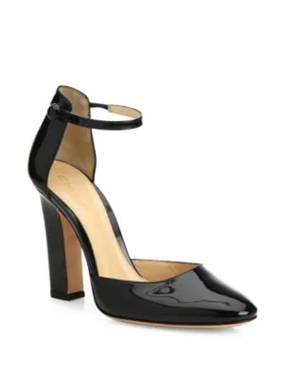 Shop Gianvito Rossi Patent Leather Ankle-strap Pumps In Black