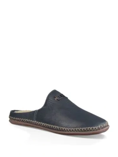 Shop Ugg Tamara Pure™ Leather Slippers In Marino