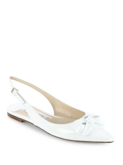 Shop Jimmy Choo Blare Patent Leather Slingback Flats In White