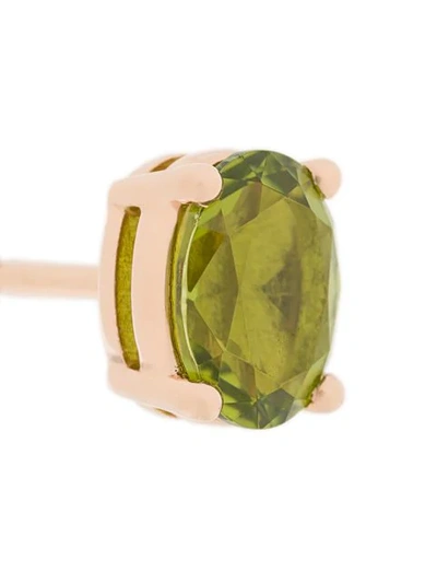 Shop Delfina Delettrez 18kt Champagne Gold Dots Solitaire Peridot Stud Earrings In Green
