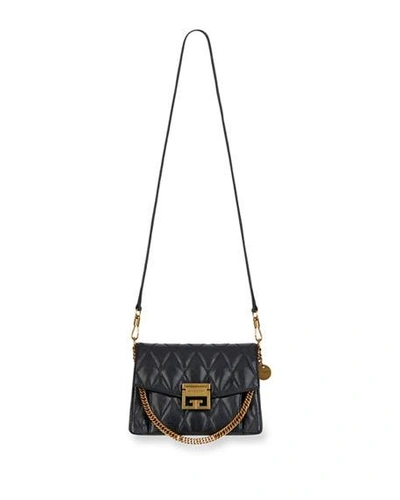 Shop Givenchy Gv3 Small Quilted Crossbody Bag In Black