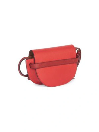 Shop Loewe Mini Gate Leather Saddle Bag In Scarlet Red