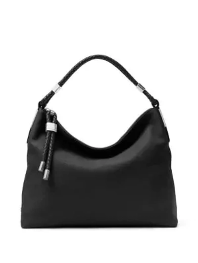 Shop Michael Kors Skorpios Leather Hobo Bag In Concrete